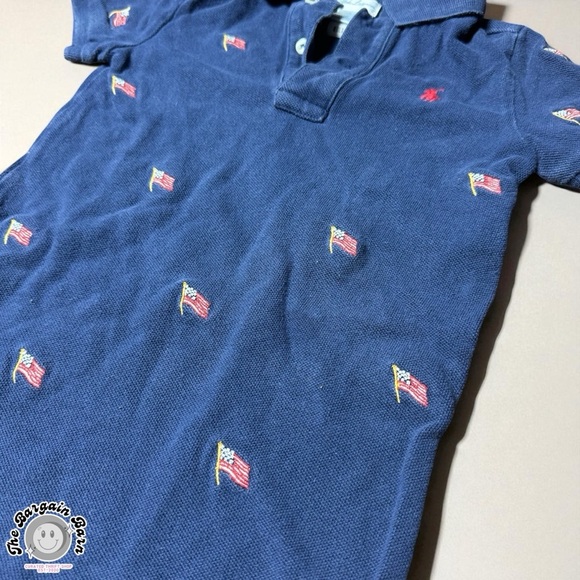 Vintage Ralph Lauren Baby Romper 24M Navy Polo USA Flag 4th of July - Picture 4 of 4
